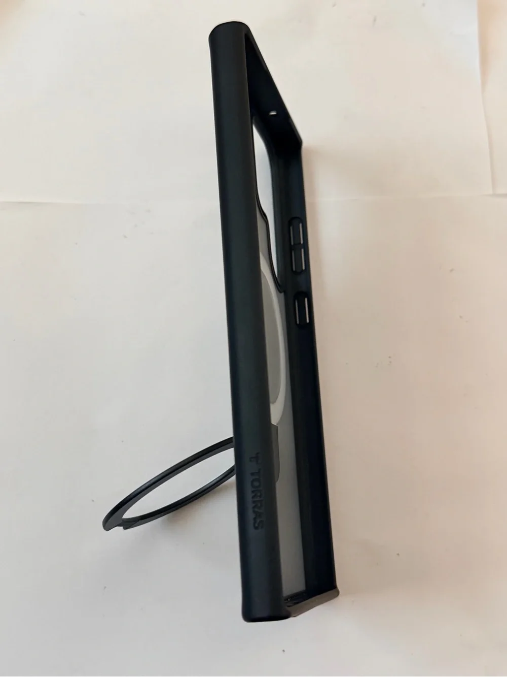 Matte Black Phone Case with Built-In Ring Stand